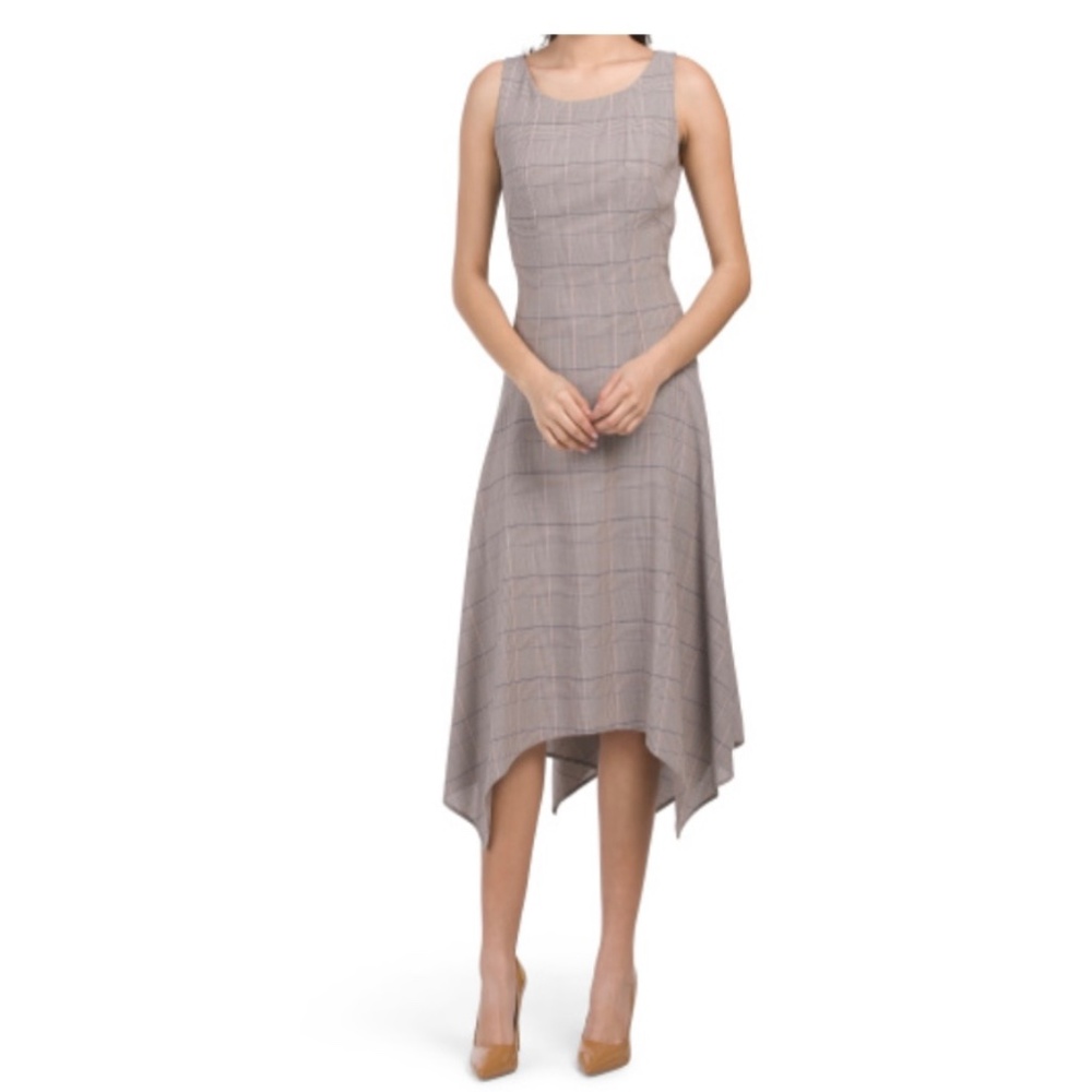 Akris Multicolor Asymmetrical Sleeveless Wool Dress, Size 12 - Picture 2 of 15